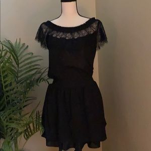Black Chiffon Skater Dress
